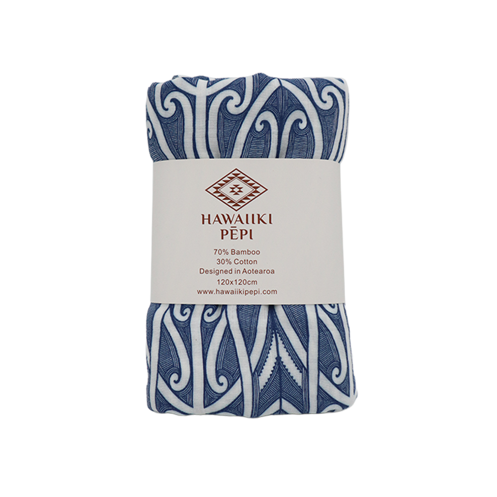 Hawaiiki Pēpi Baby Wrap Taurikura Navy