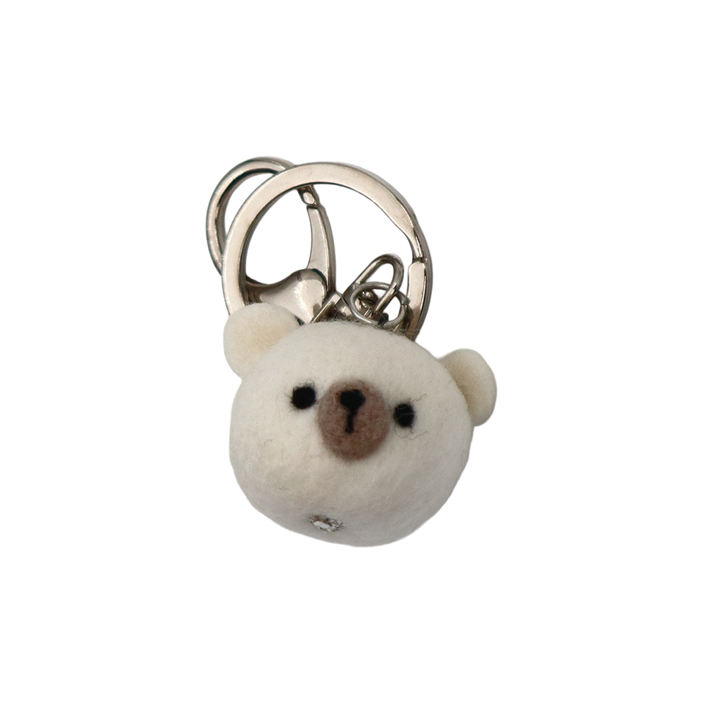 Jacklelope Treasures Felt Keychain Bear Face Assorted