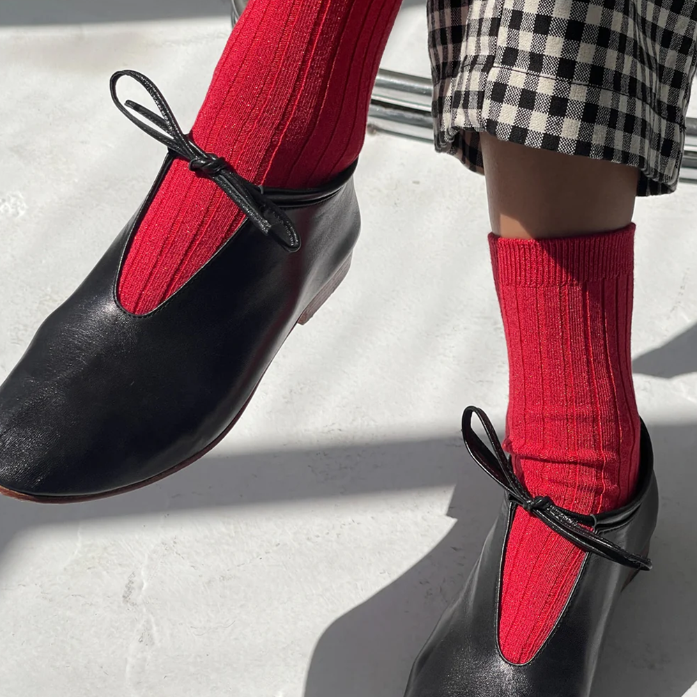 Le Bon Shoppe Socks Her Lurex Glitter Ruby