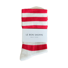 Le Bon Shoppe Wally Socks Wide Red Stripe