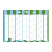Iko Iko 2026 Wall Planner Bold Stripe Green and Blue