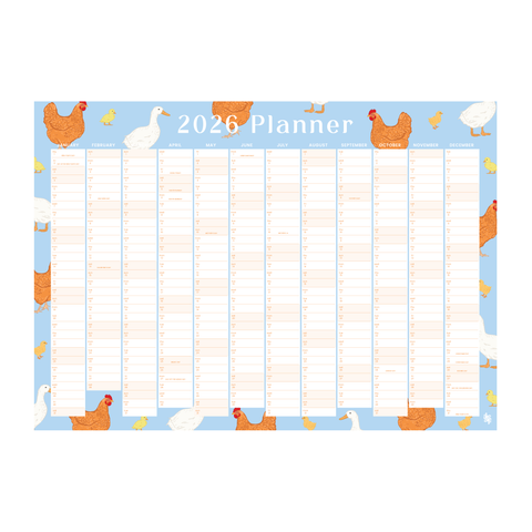 Iko Iko 2026 Wall Planner Chickens and Ducks