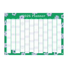 Iko Iko 2026 Wall Planner Flower Power Green