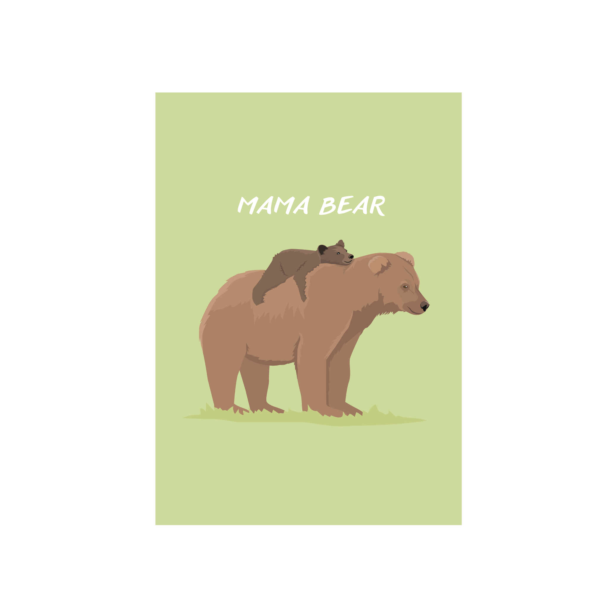 Iko Iko Animal Pun Mum Card Mama Bear Bold
