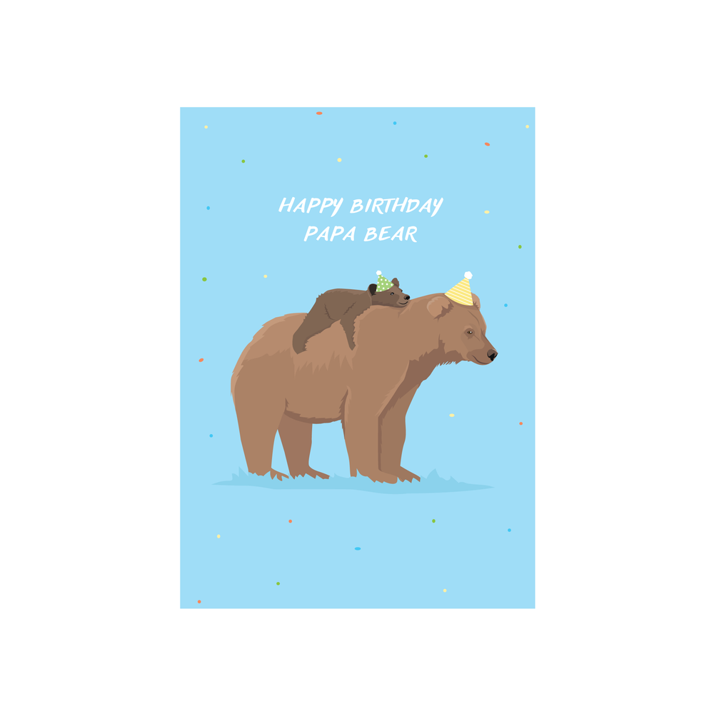 Iko Iko Animal Pun Dad Card Papa Bear Birthday