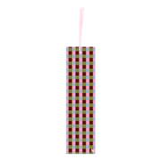 Iko Iko Double Sided Bookmark Plaid Stripe Marroon Olive
