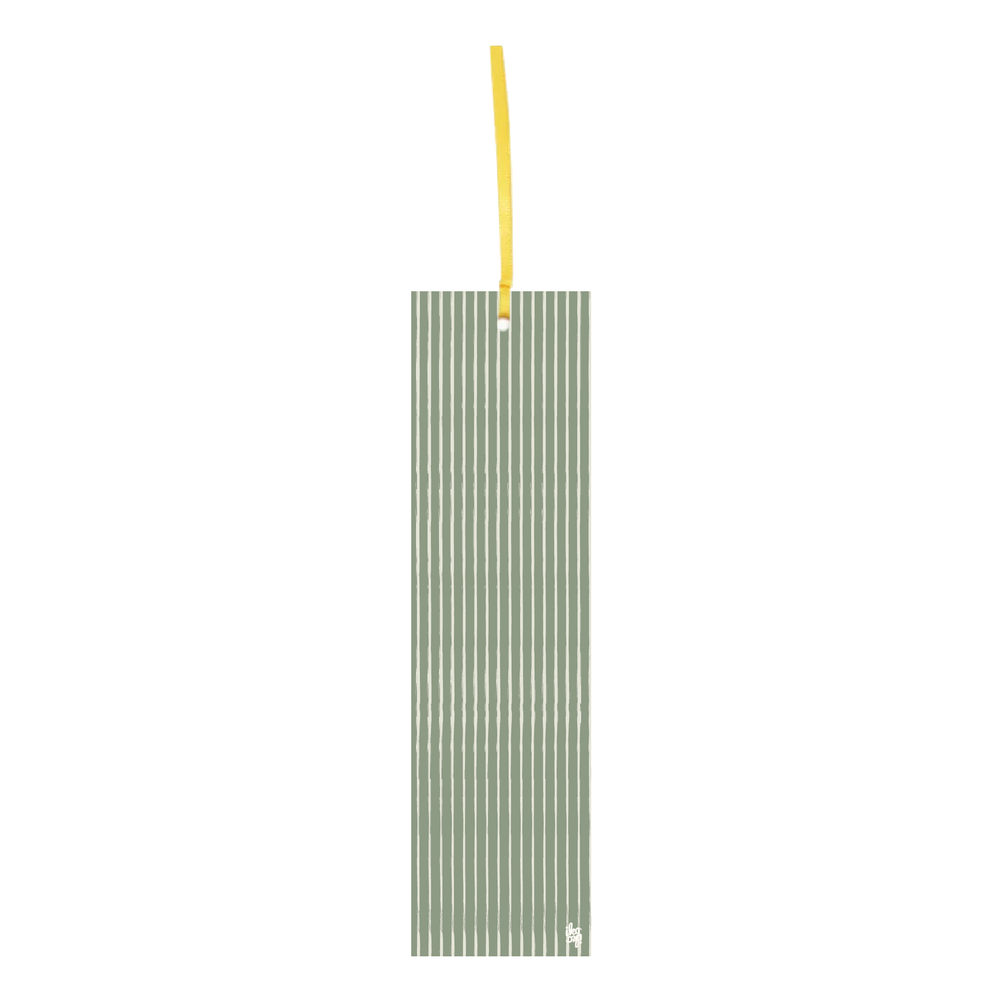 Iko Iko Double Sided Bookmark Pinstripe Sage