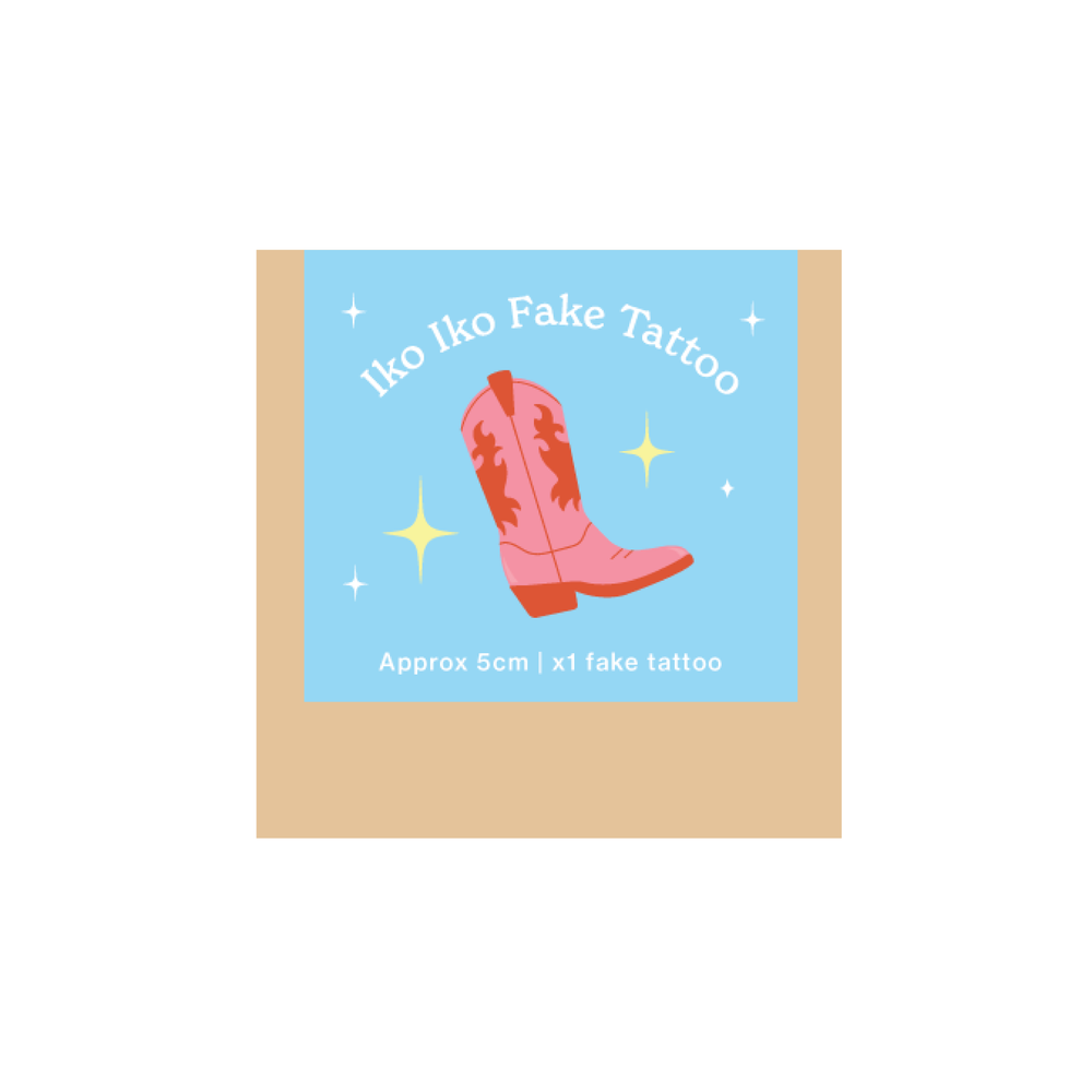 Iko Iko Fake Tattoo Cowboy Boot