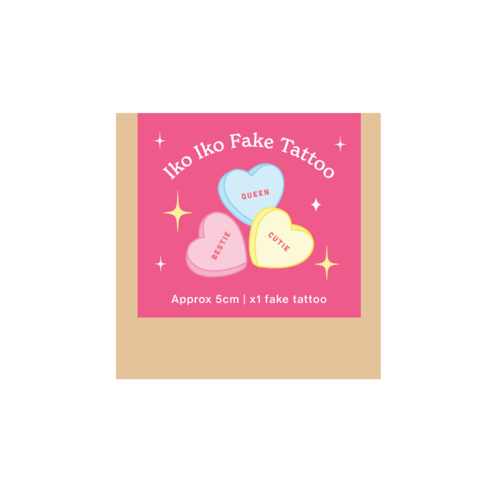 Iko Iko Fake Tattoo Candy Hearts
