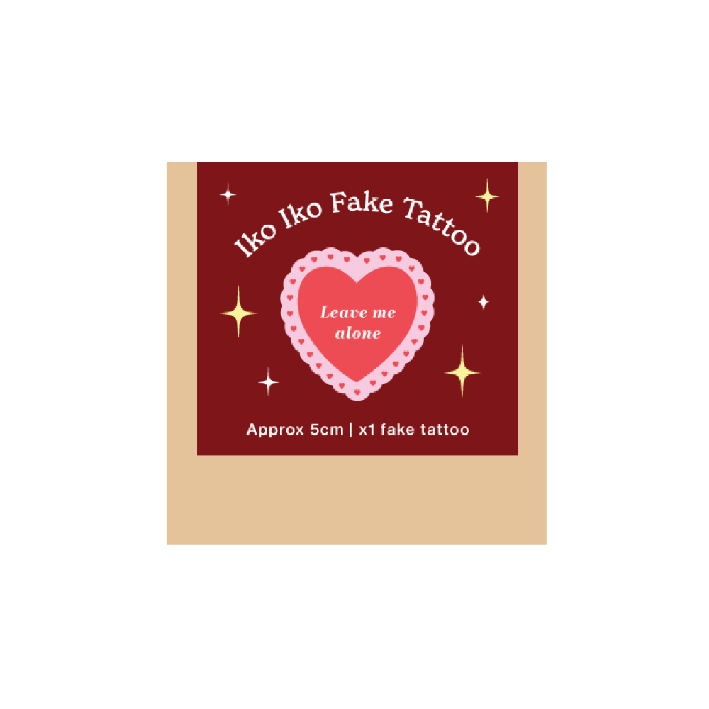 Iko Iko Fake Tattoo Doily Heart