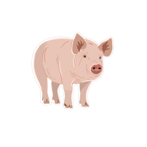 Iko Iko Fun Size Sticker Pig