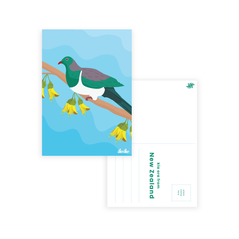 Iko Iko Postcard Kiwiana NZ Bird Kererū