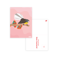 Iko Iko Postcard Kiwiana NZ Bird Pīwakawaka