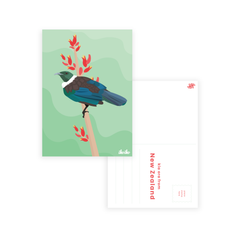 Iko Iko Postcard Kiwiana NZ Bird Tūī