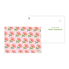 Iko Iko Postcard Kiwiana Repeat Pattern Pōhutukawa