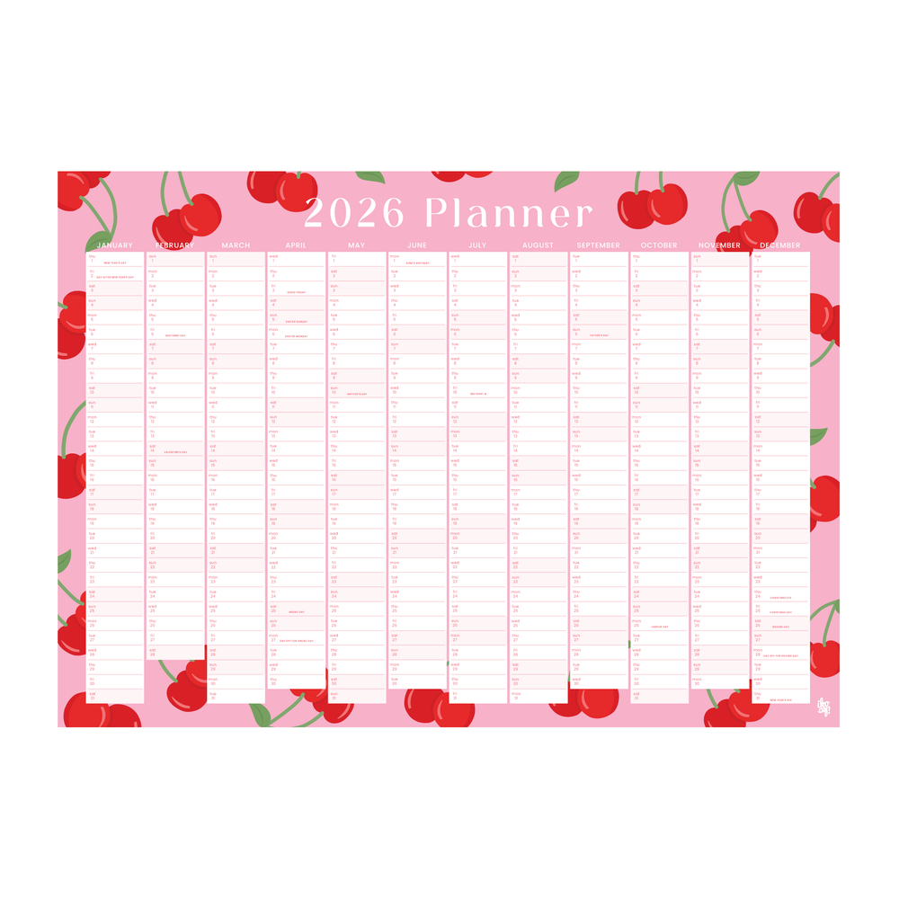 Iko Iko 2026 Wall Planner Cherries
