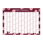 Iko Iko 2026 Wall Planner Flower Power Maroon