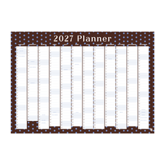 Iko Iko Wall Planner 2027 Brown Blue Polka Dot