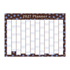 Iko Iko Wall Planner 2027 Brown Blue Wonky Stars