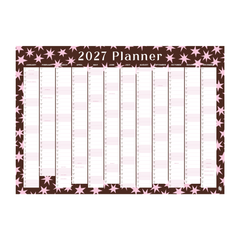 Iko Iko Wall Planner 2027 Brown Pink Wonky Stars