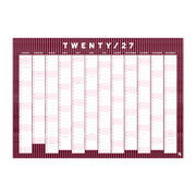 Iko Iko Wall Planner 2027 Burgandy Pink Small Stripe
