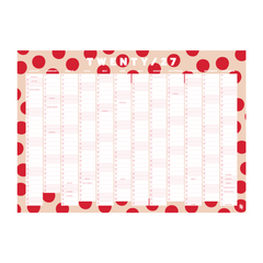 Iko Iko Wall Planner 2027 Cream Red Spots