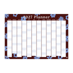 Iko Iko Wall Planner 2027 Flower Power Brown Blue