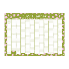 Iko Iko Wall Planner 2027 Green Pink Wonky Stars