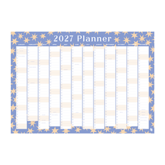 Iko Iko Wall Planner 2027 Purple Yellow Wonky Stars
