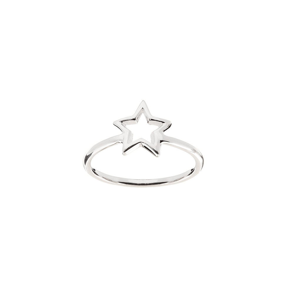 Iko Iko Ring Big Cut Out Star Silver