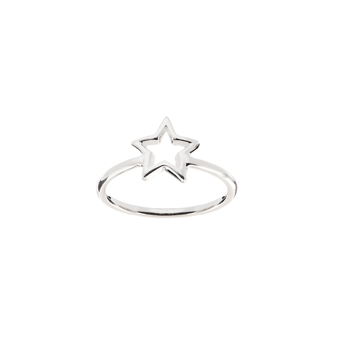 Iko Iko Ring Big Cut Out Star Silver