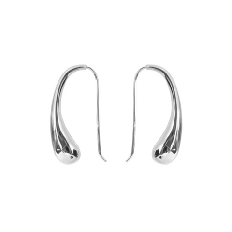 Iko Iko Earrings Chunky Teardrop Small Silver