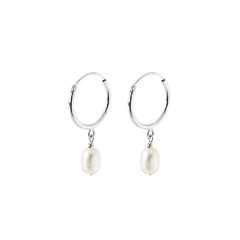 Iko Iko Earrings Mini Hoop with Hanging Pearl