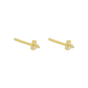 Iko Iko Studs Trio CZs Gold