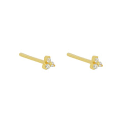 Iko Iko Studs Trio CZs Gold