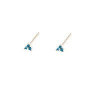 Iko Iko Studs Trio Turquoise CZs Silver
