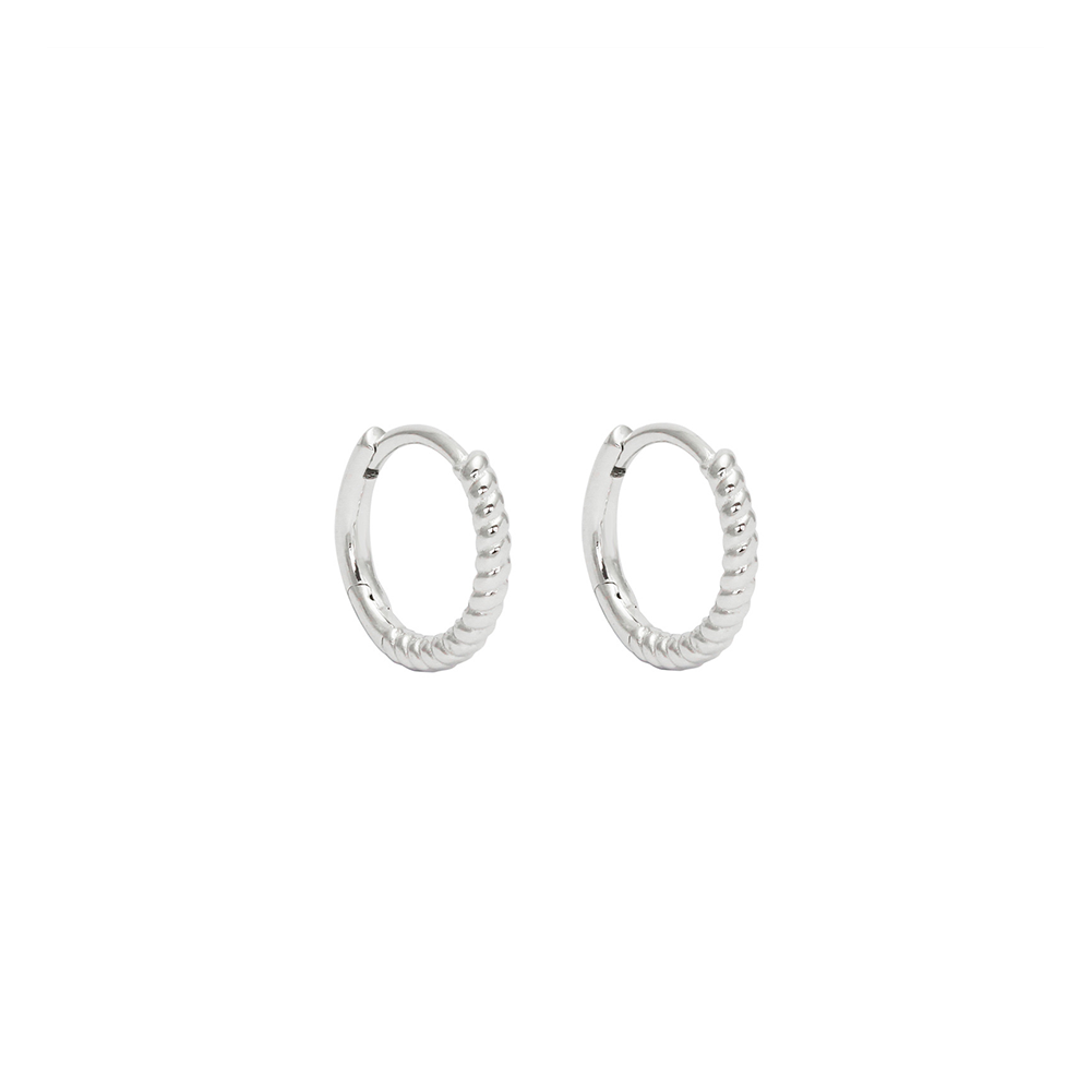 Iko Iko Earrings Huggie Twist Detail Silver