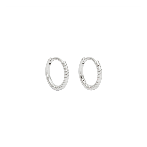 Iko Iko Earrings Huggie Twist Detail Silver