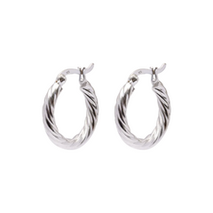 Iko Iko Earrings Twist Hoops Silver