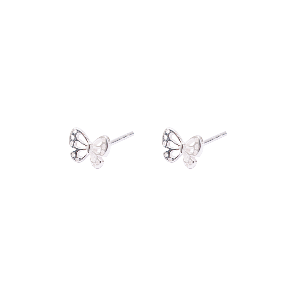 Iko Iko Studs Little Butterfly Cut-Out Silver