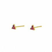 Iko Iko Studs Trio Pink CZs Gold