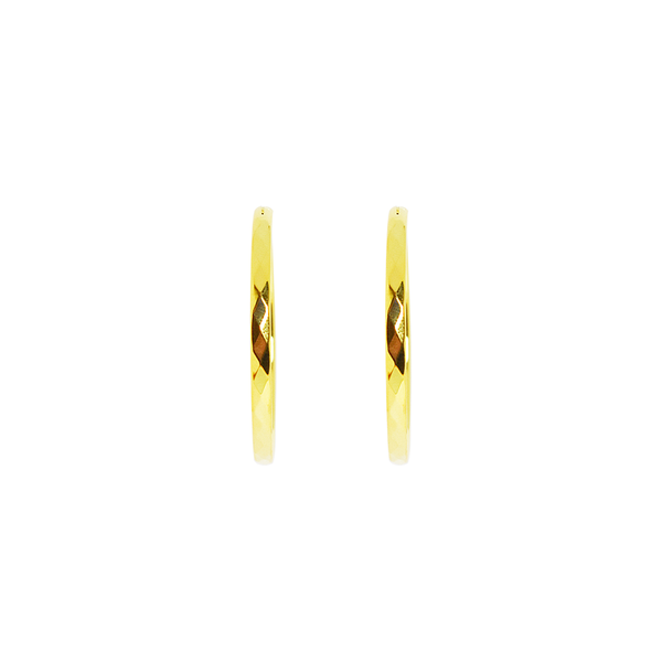 Iko Iko Earrings Diamond Cut Hoops 30mm Gold