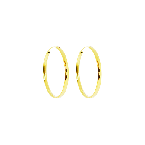Iko Iko Earrings Diamond Cut Hoops 30mm Gold