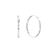 Iko Iko Earrings Diamond Cut Hoops 30mm Silver
