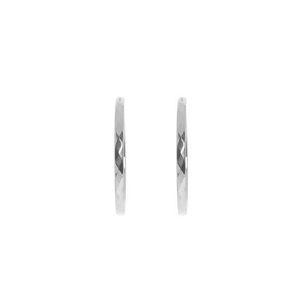 Iko Iko Earrings Diamond Cut Hoops 40mm Silver