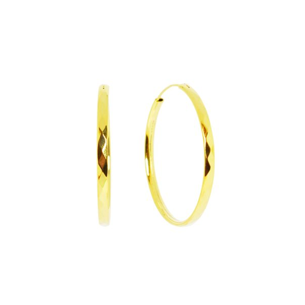 Iko Iko Earrings Diamond Cut Hoops 60mm Gold