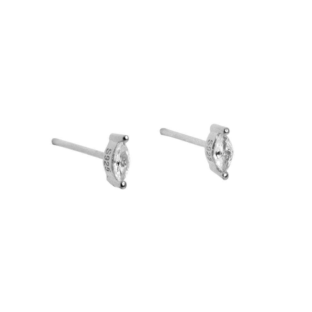 Iko Iko Studs Bling Oval Cut Silver