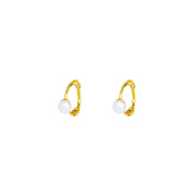 Iko Iko Earrings Huggies Mini Pearl Gold