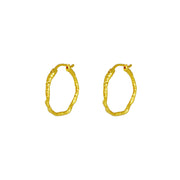Iko Iko Earrings Hoop Raw Finish Gold