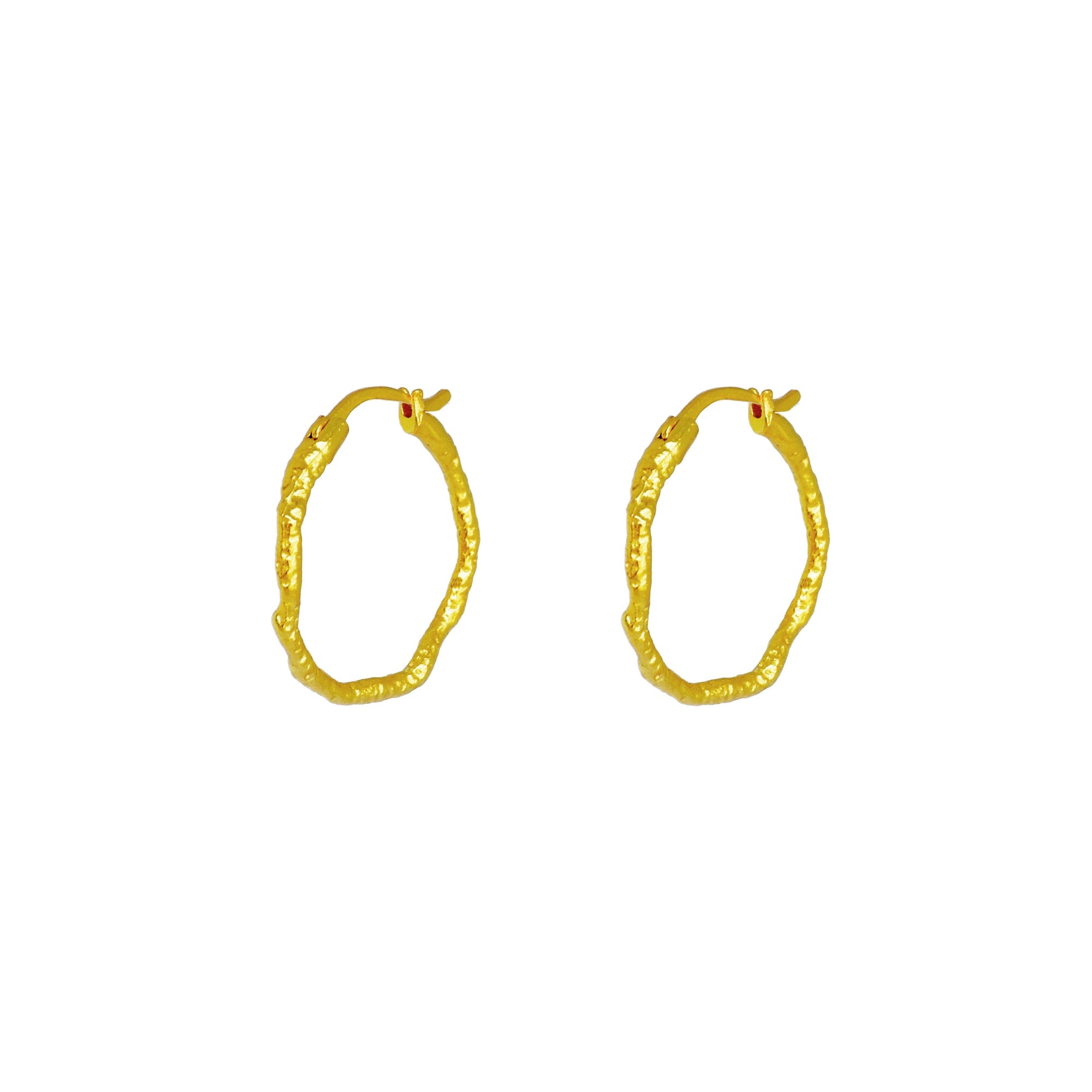 Iko Iko Earrings Hoop Raw Finish Gold